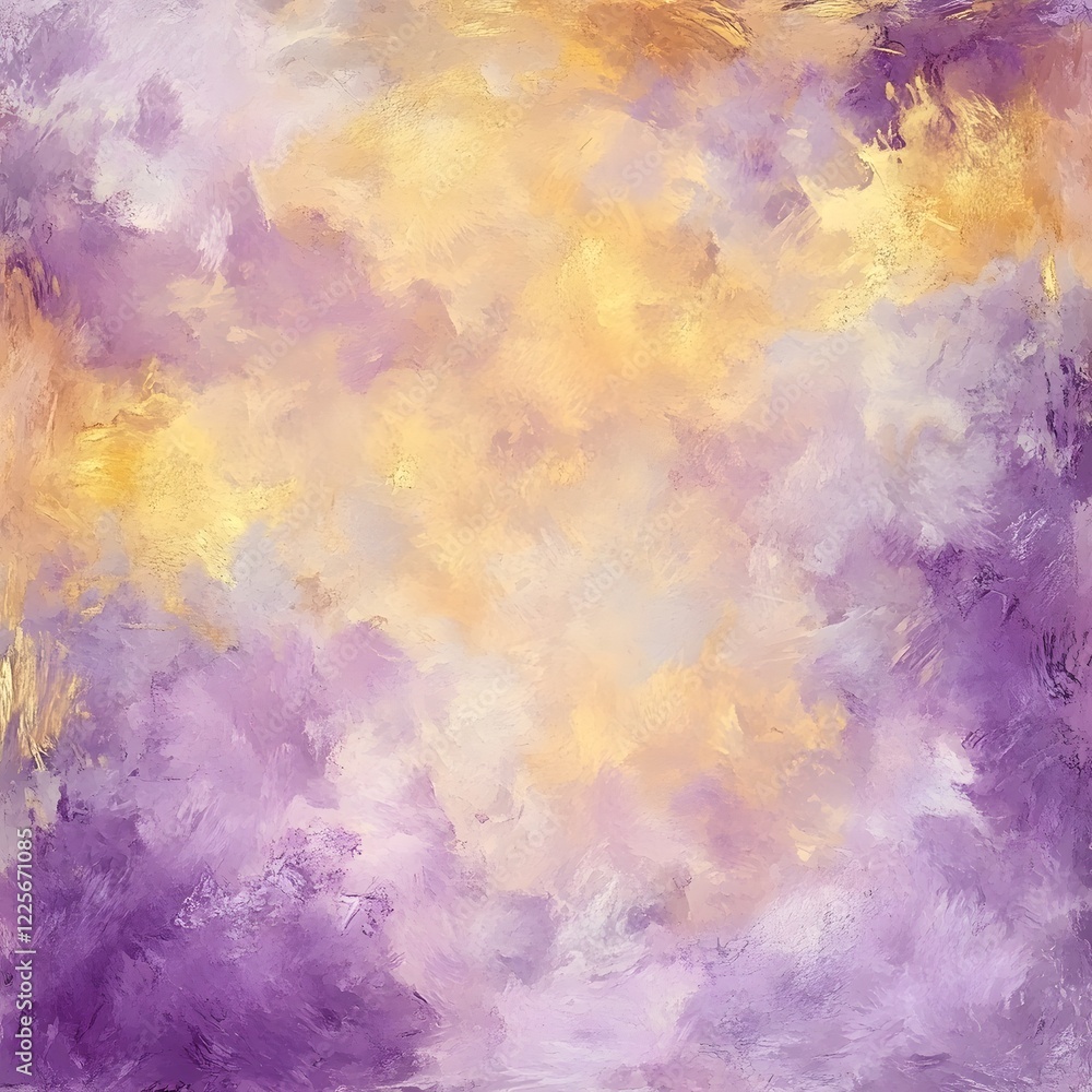 Obraz premium Abstract Purple and Gold Impasto Texture Painting