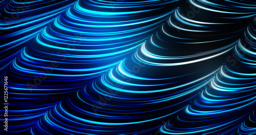 Abstract glow blue curves motion graphic background