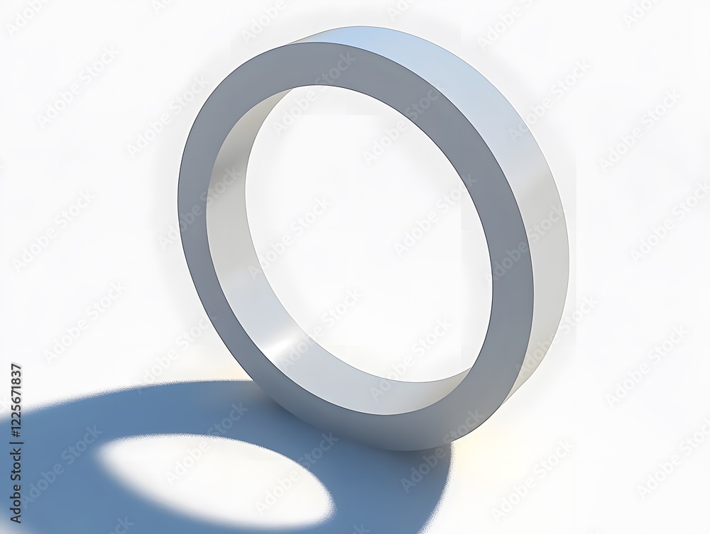 Abstract 3D Silver Ring Circle Minimalist Modern Design Abstract 3D Silver Ring Circle Minimalist Modern Design