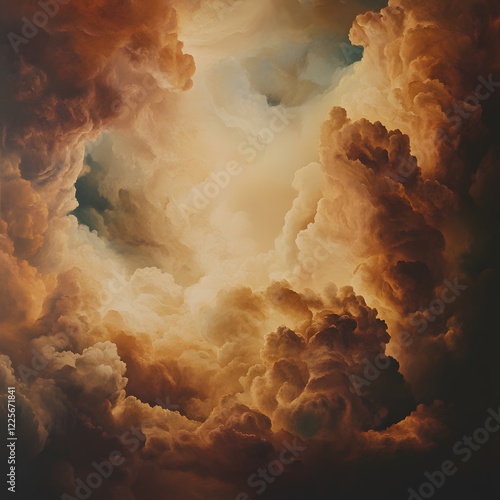 Dramatic Golden Hour Cloudscape: Abstract AI Art