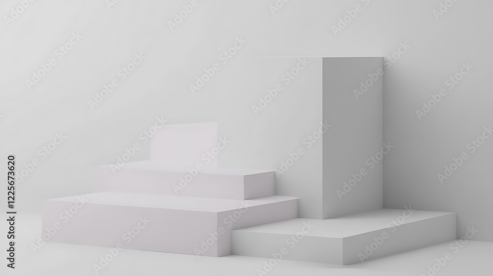 Abstract White Geometric Cube Display Structure Abstract White Geometric Cube Display Structure
