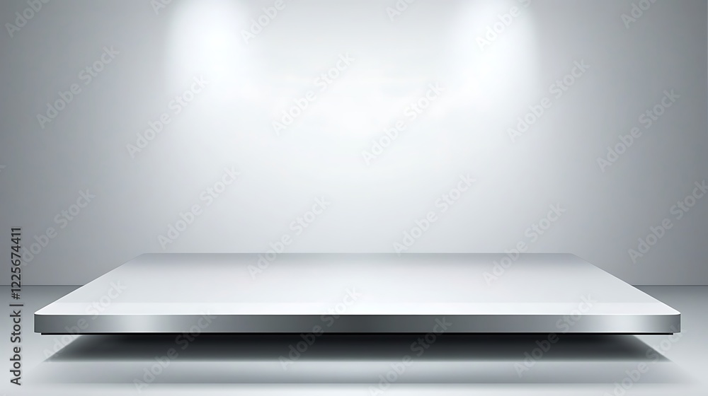 Elevated Platform Spotlit In A Modern Room Elevated Platform Spotlit In A Modern Room
