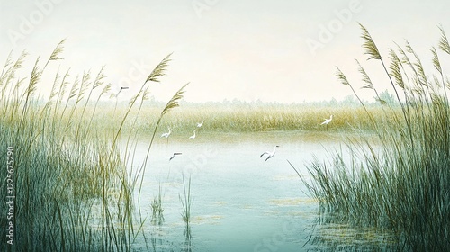 A majestic watercolor lighthouse standing tall against a swirling painted seascape