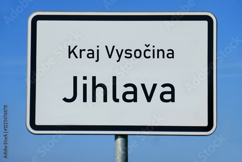 Ortsschild Kraj Vysočina Jihlava photo