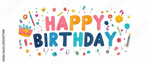 Happy Birthday! Celebrate with colorful confetti and festive decorations.