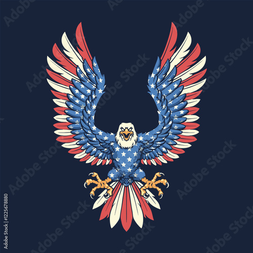 mighty american eagle vector illustration