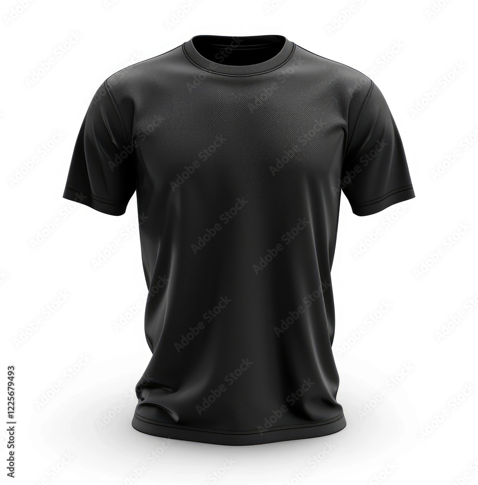 Blank black t-shirt front view for branding and graphic design, isolated on white Blank black t-shirt front view for branding and graphic design, isolated on white