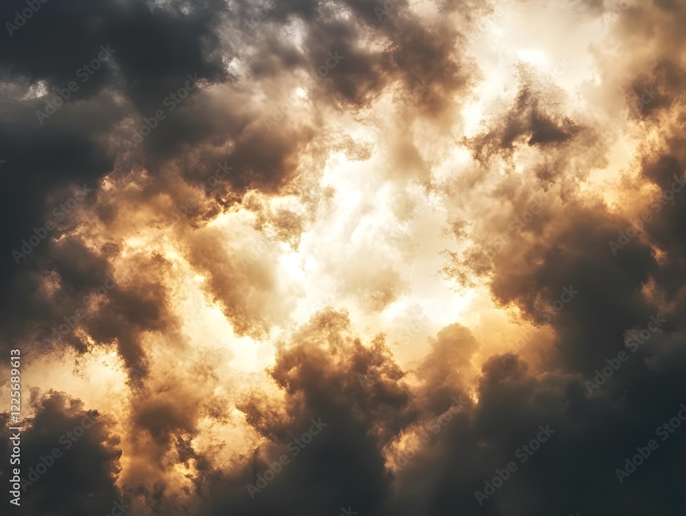 Dramatic Golden Sunset Cloudscape: Fiery Sky Texture Dramatic Golden Sunset Cloudscape: Fiery Sky Texture