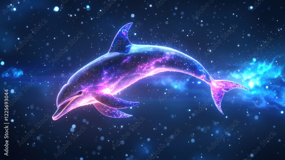 Cosmic Dolphin in Starry Night Cosmic Dolphin in Starry Night