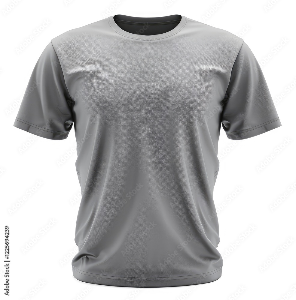 Heather gray t-shirt mockup with front view, isolated on white for seamless print design and logo placement. Heather gray t-shirt mockup with front view, isolated on white for seamless print design and logo placement.