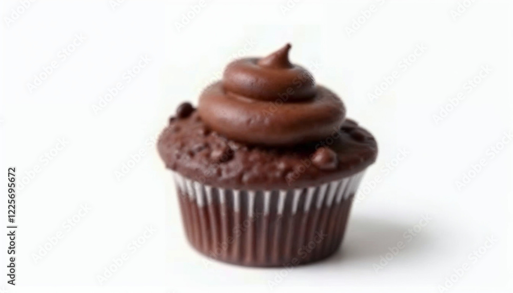 One chocolate muffin white background One chocolate muffin white background