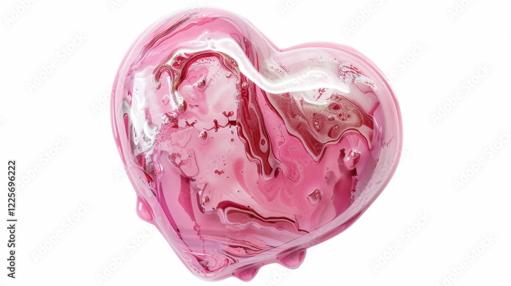 Obraz premium glossy pink heart shaped glass