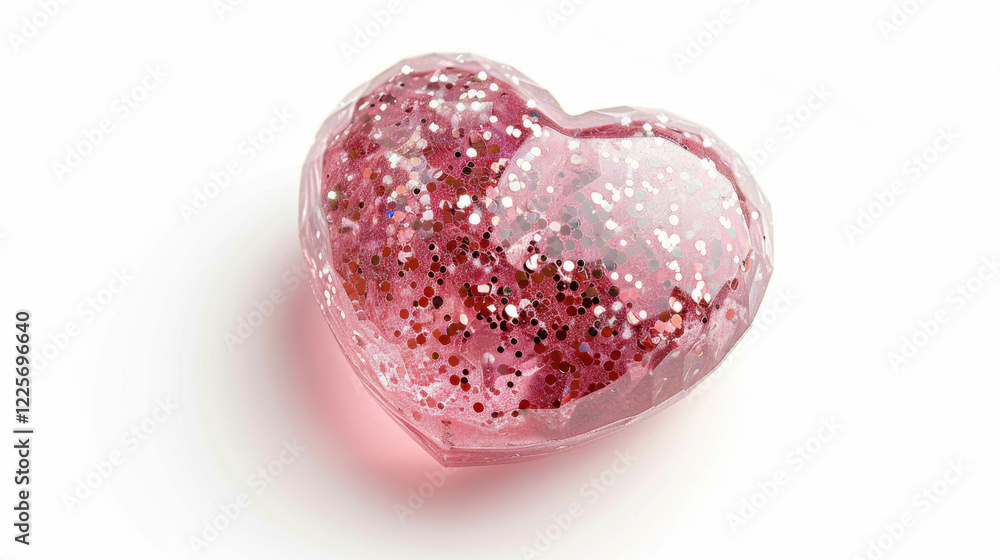 Fototapeta premium glossy pink heart shaped glass