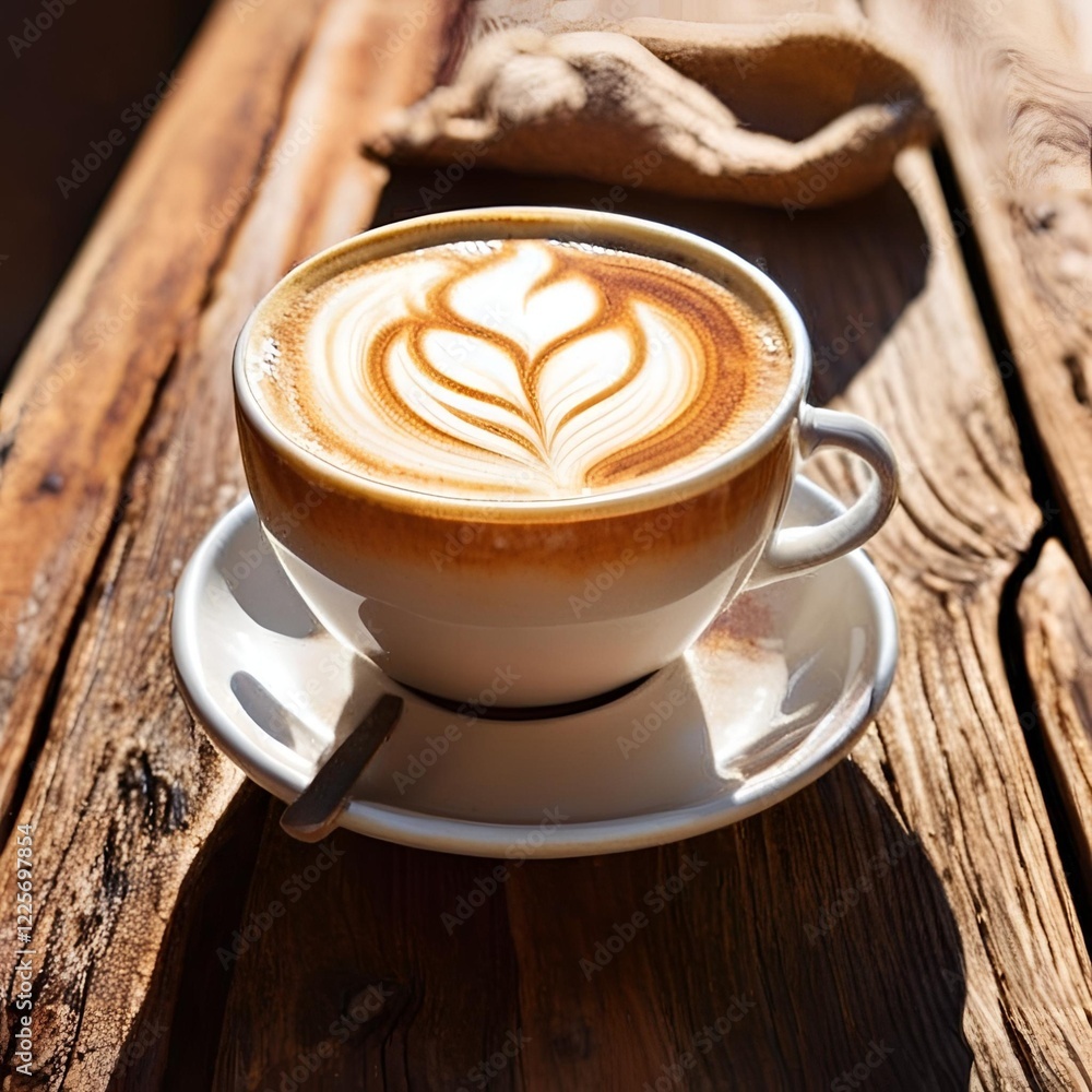 Obraz premium cup of coffee with cinnamon