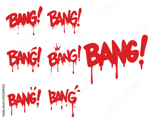 Bold comic BANG with dripping ink. comic book bang graffiti.