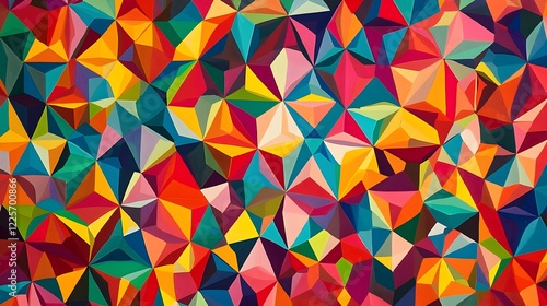Vibrant Abstract Geometric Pattern Colorful Triangles Modern Art Digital Design Background Texture Illustration for Print and Web Use High Resolution 