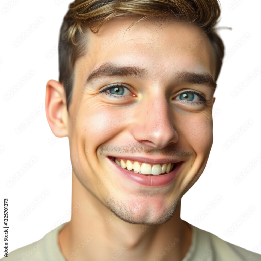 Happy young German man isolated on transparent background Happy young German man isolated on transparent background