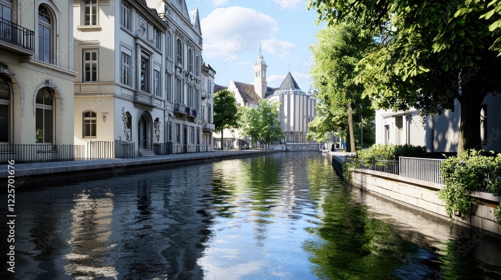 Charming Canal Cityscape Charming Canal Cityscape