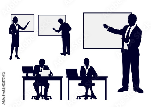 silhouettes business and teacher