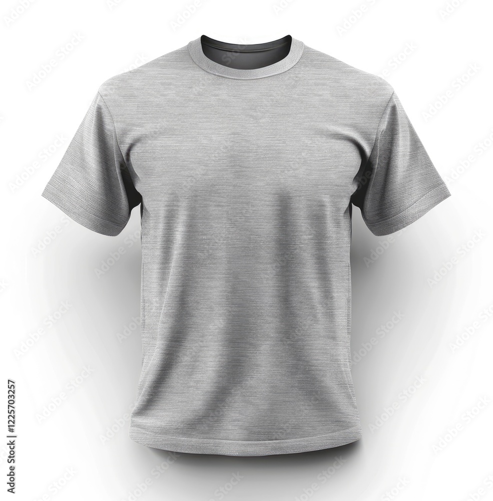 Clean front view of gray t-shirt isolated on white background Clean front view of gray t-shirt isolated on white background