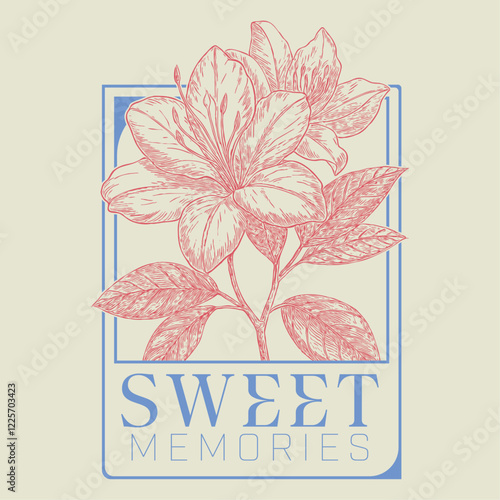 summer tropical Vintage Doted flowers print, women's fashion design. Positive vibes retro vintage slogan typography and flower. text prints, girl graphics, bloom tee shirt design, flowers graphics