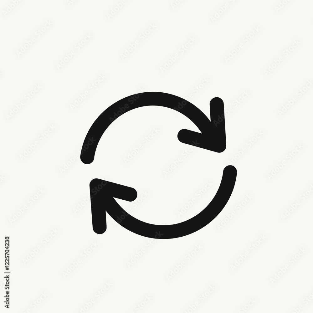 Vector refresh symbol with curved arrows, simple design clarity Vector refresh symbol with curved arrows, simple design clarity