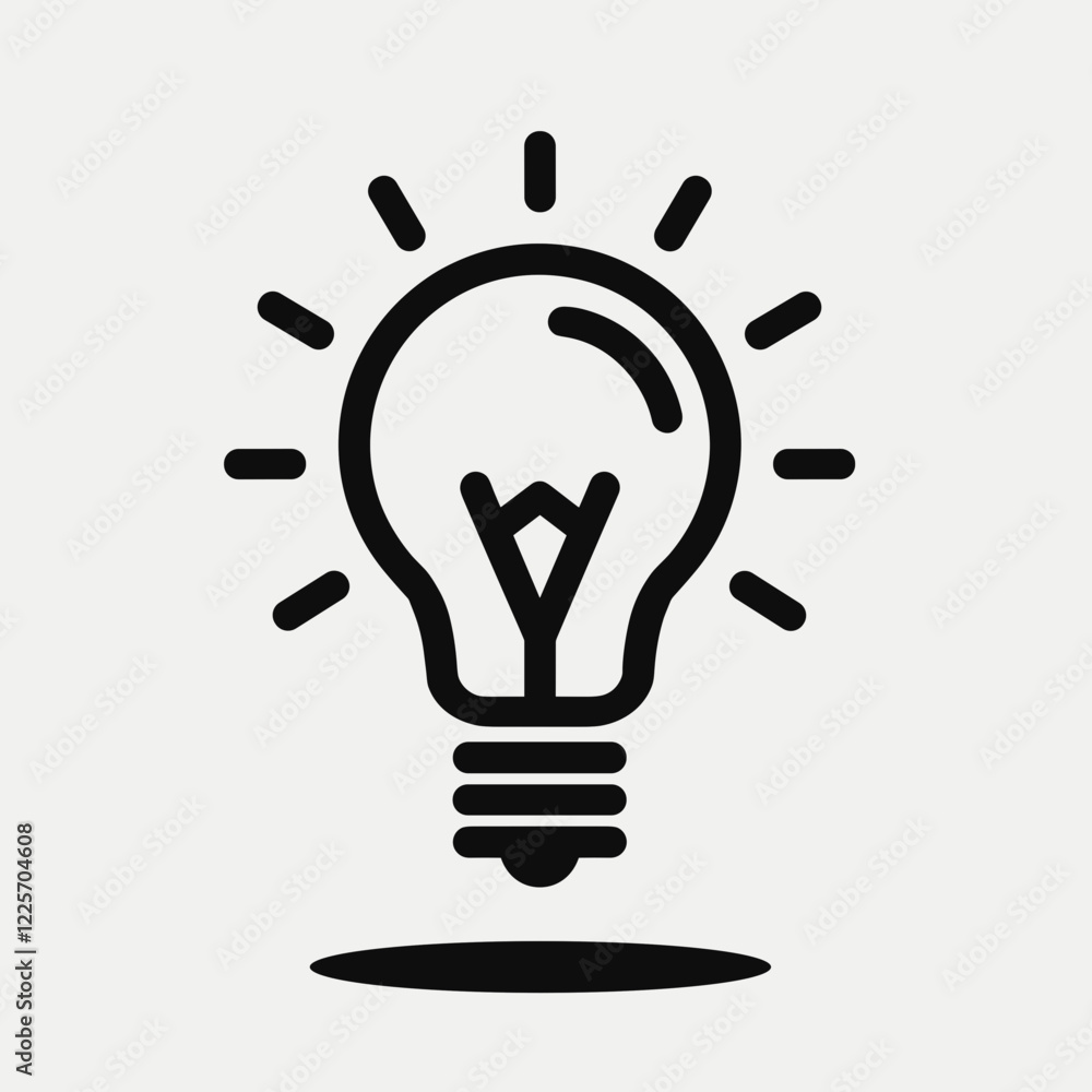 Illuminating lightbulb representing creativity in minimalist design, inspiration Illuminating lightbulb representing creativity in minimalist design, inspiration