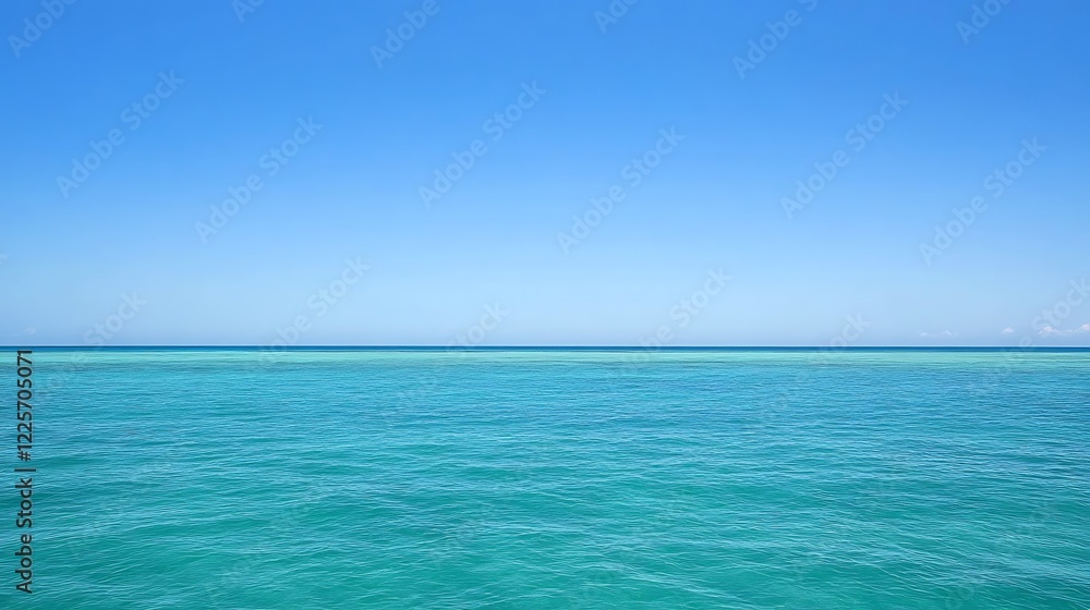 Serene Ocean Meets Azure Sky A Tranquil Seascape Serene Ocean Meets Azure Sky A Tranquil Seascape