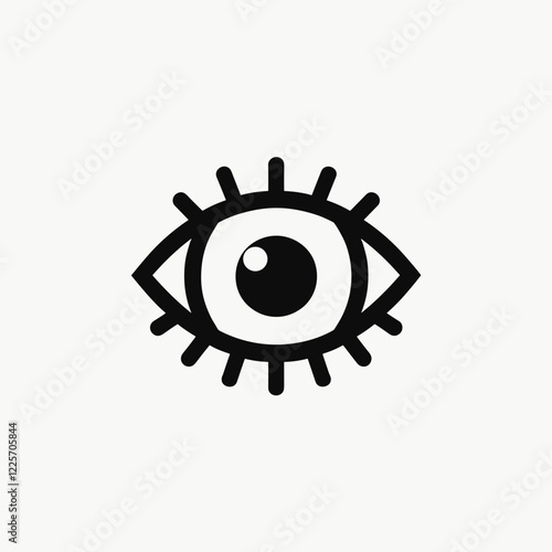 Eye symbol illustrating vision in minimalist design, clarity concept