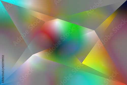 Geometric abstract background, Colorful triangles with gradients. Beams of lights.