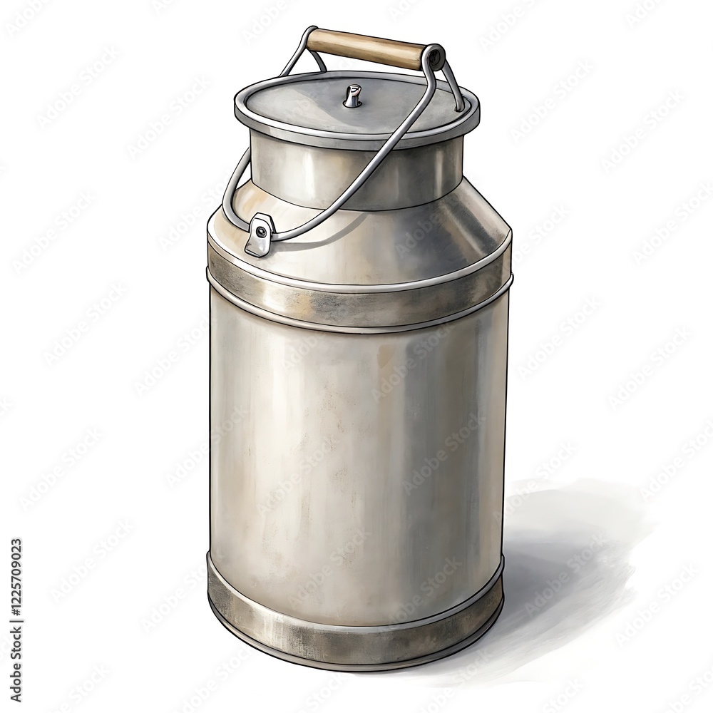 Aluminium milk can isolated on white background Aluminium milk can isolated on white background