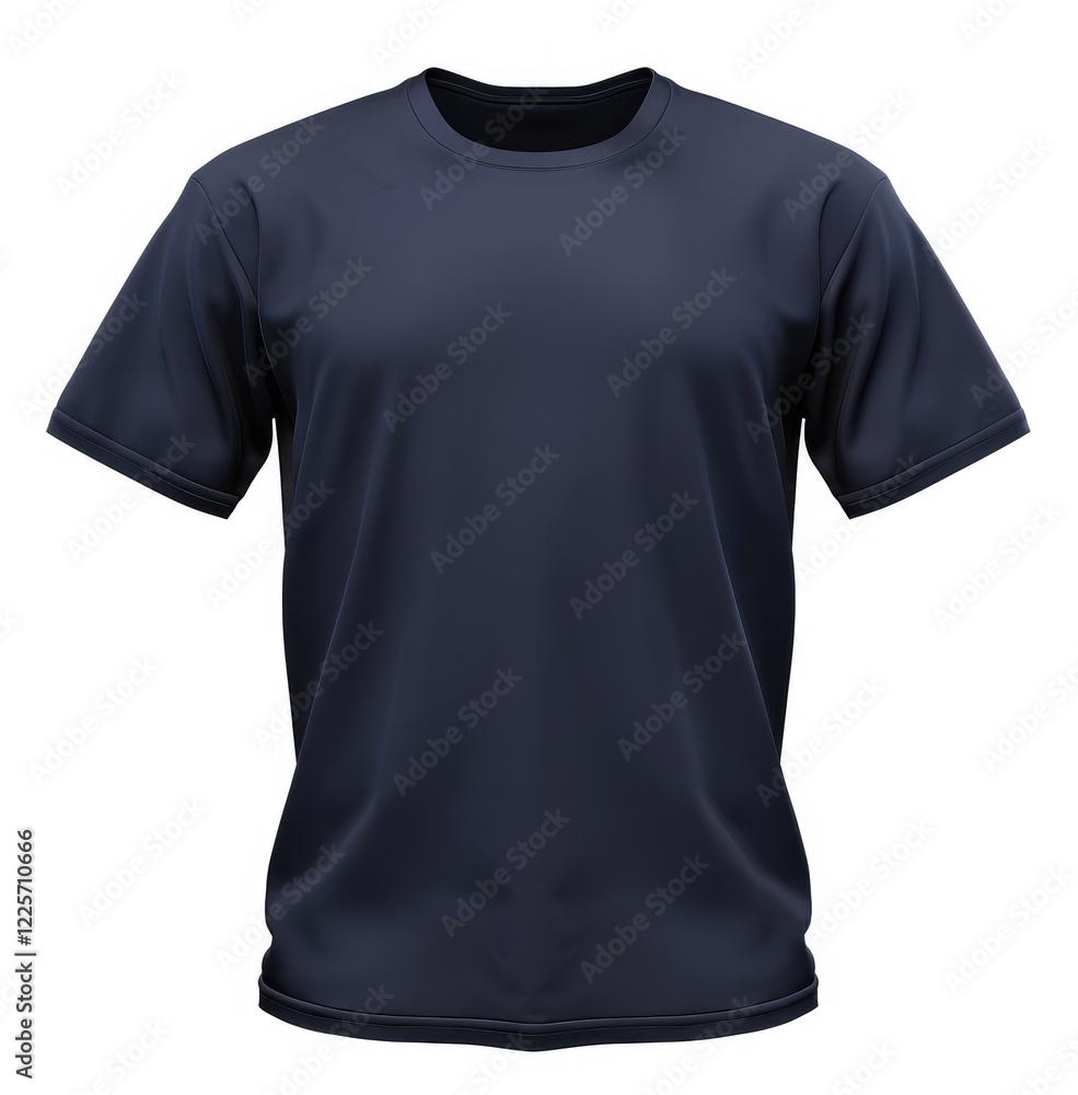 Isolated navy t-shirt front view with editable design