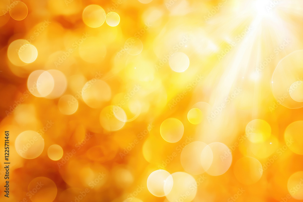 Obraz premium Bright golden bokeh lights create an enchanting and warm atmosphere in the background