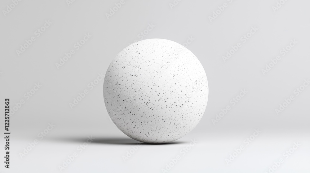 White speckled sphere on plain background; design element White speckled sphere on plain background; design element