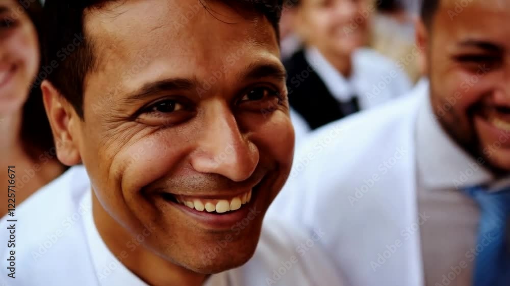 Slow-Mo Close-Up of a Man’s Joyful Smile Celebrating Graduation Slow-Mo Close-Up of a Man’s Joyful Smile Celebrating Graduation