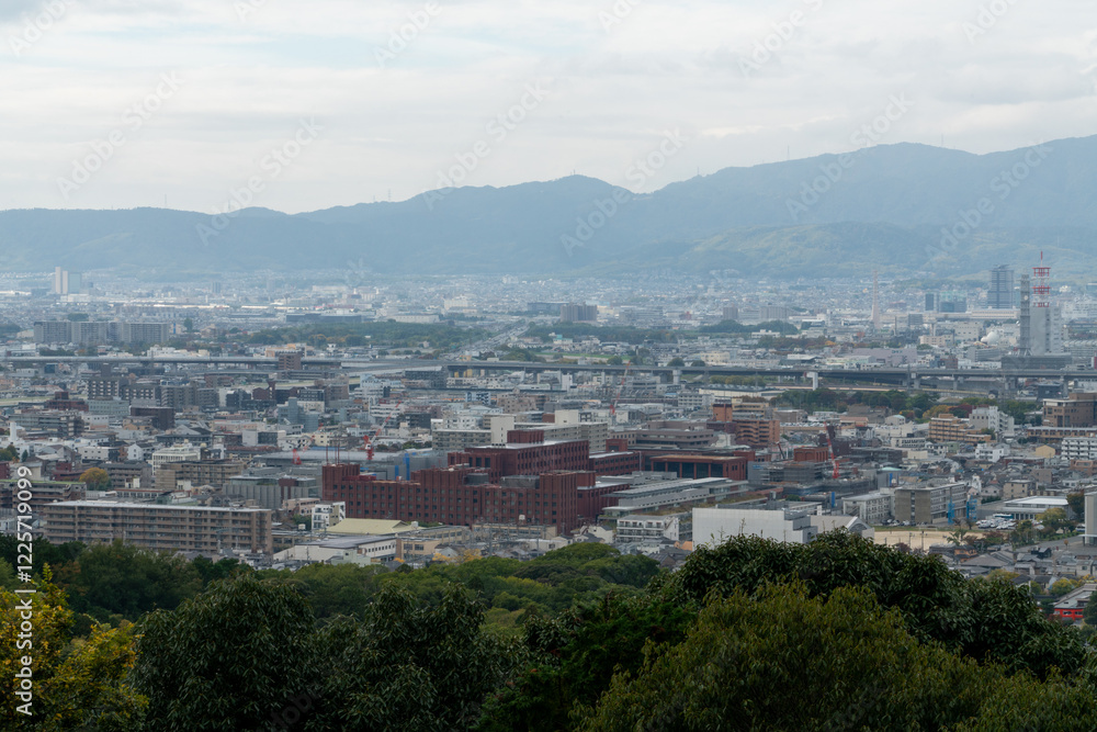 The view from the peak of Mount Inari in Kyoto, Japan The view from the peak of Mount Inari in Kyoto, Japan