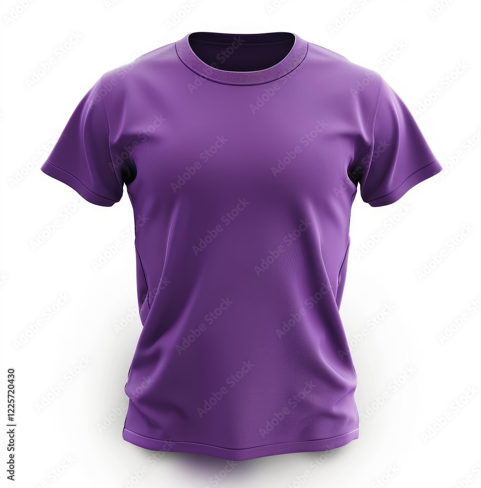 Front view of isolated purple t-shirt mockup on white background, showcasing customizable design options for fashion, retail apparel, and print-ready mockups for your brand. Front view of isolated purple t-shirt mockup on white background, showcasing customizable design options for fashion, retail apparel, and print-ready mockups for your brand.