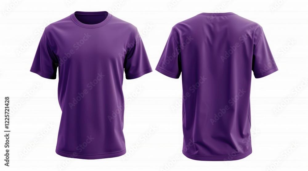Purple T-Shirt Front and Back View for Social Media and Websites Purple T-Shirt Front and Back View for Social Media and Websites