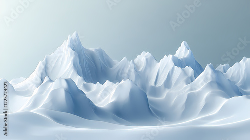 Ice peaks covered with snow-white caps. Crystal Peaks. Illustration photo