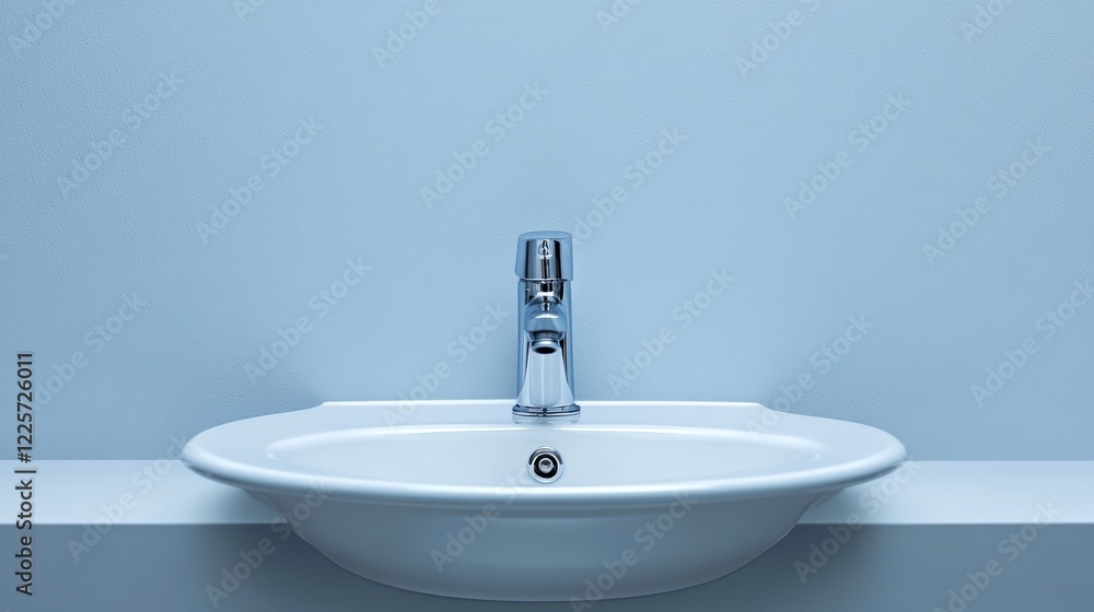 Fototapeta premium Sink with faucet on white