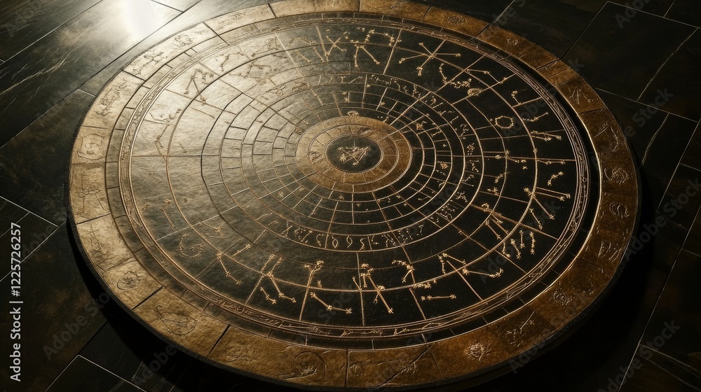 Fototapeta premium Astrological horoscope circle with zodiac sings