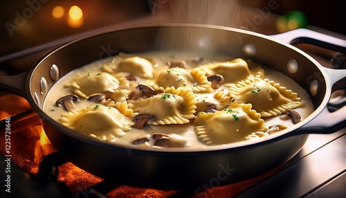 Raviolis mit Pilzsosse photo