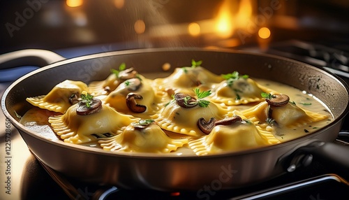 Raviolis mit Pilzsosse photo