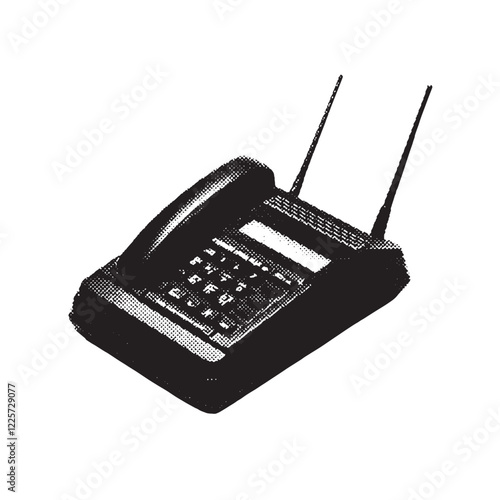 telephone 1980s and 1990s vintage halftone grunge vector design element