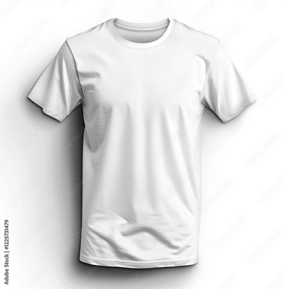 Plain white t-shirt mockup, front view, isolated on clean white background for design Plain white t-shirt mockup, front view, isolated on clean white background for design