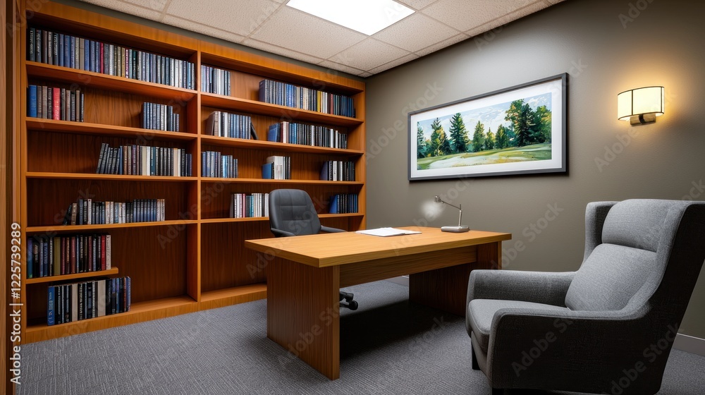 Fototapeta premium Serene Home Office Study