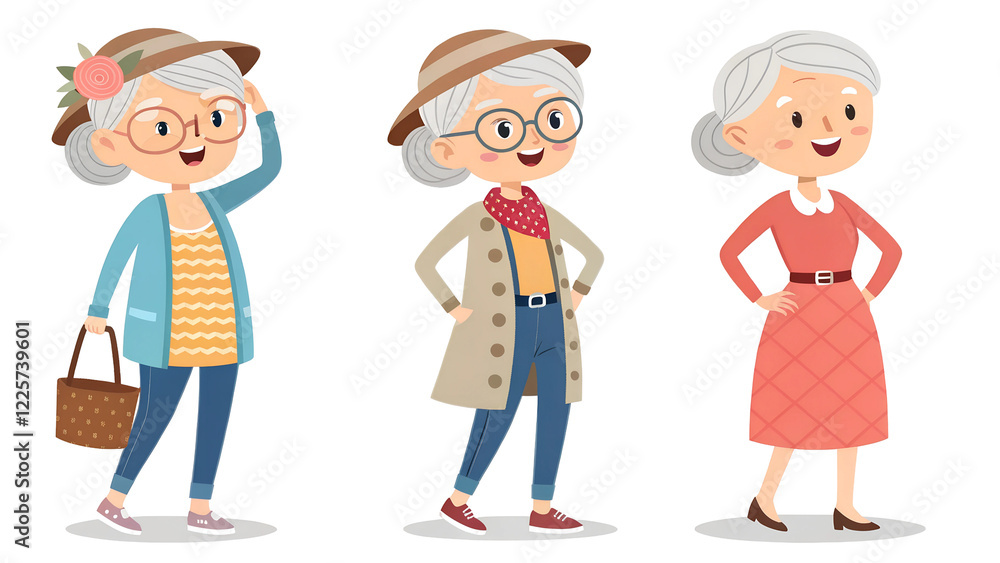 Cute set of old lady different poses fashionable on transparent background cutout PNG file women beautiful woman beauty coloring book - art supply computer graphic Cute set of old lady different poses fashionable on transparent background cutout PNG file women beautiful woman beauty coloring book - art supply computer graphic