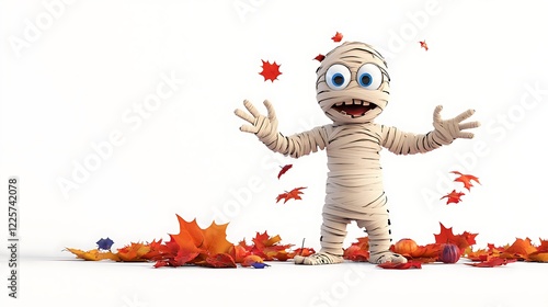 3D Halloween mummy character for spooky fun photo