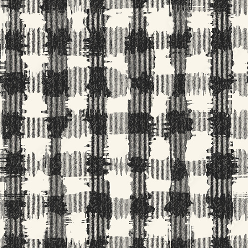 Monochrome Grain Imperfect Gingham Check Pattern