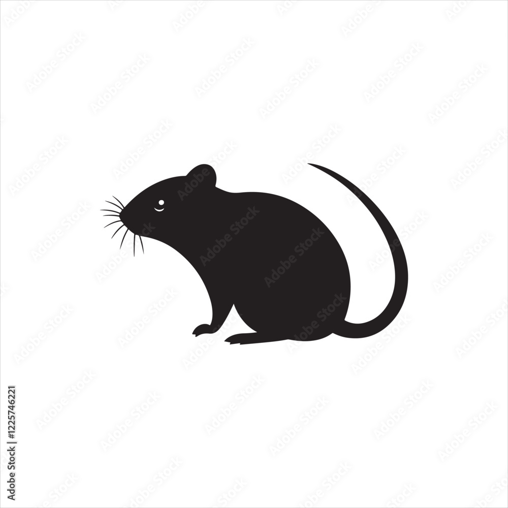 Obraz premium Minimalist mouse Silhouette in Black